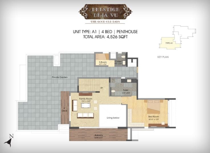 PHA1 – 4BHK – 4526 – Prestige Deja Vu