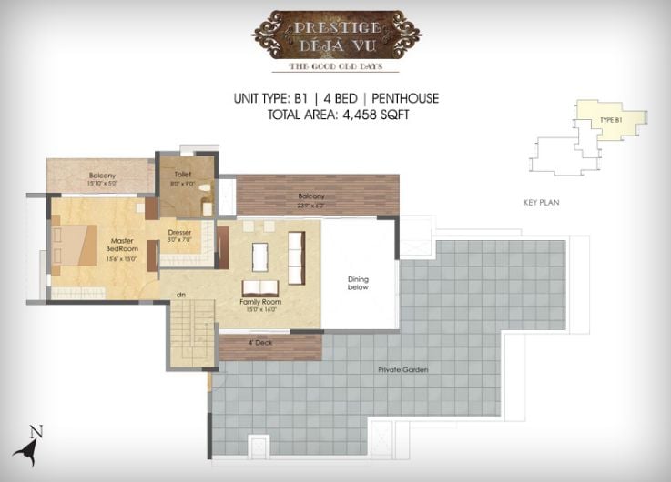 PHB1 – 4BHK – 4458 – Prestige Deja Vu