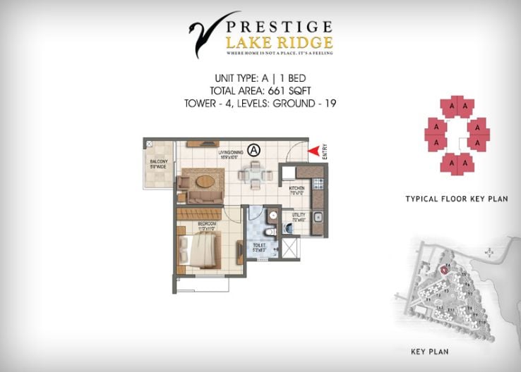 1BHK – 661 – Prestige Lake Ridge