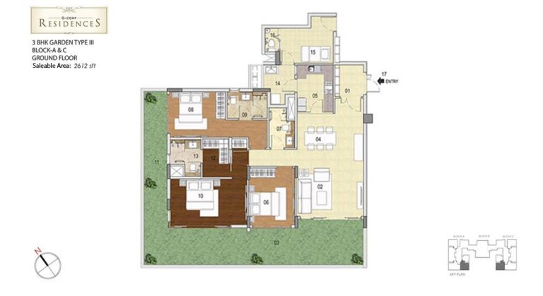 3 BHK – 2612 – Gcorp Residences