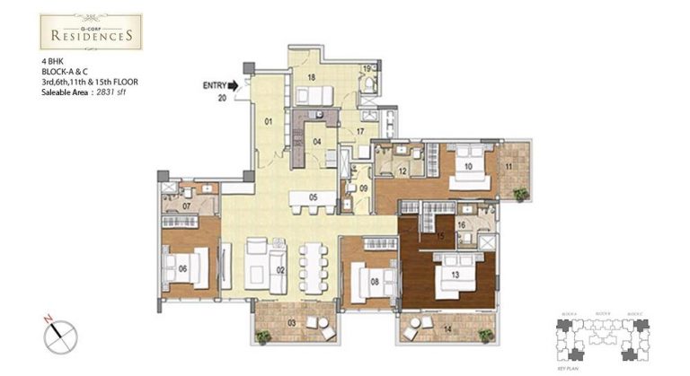 4 BHK – 2831 – Gcorp Residences