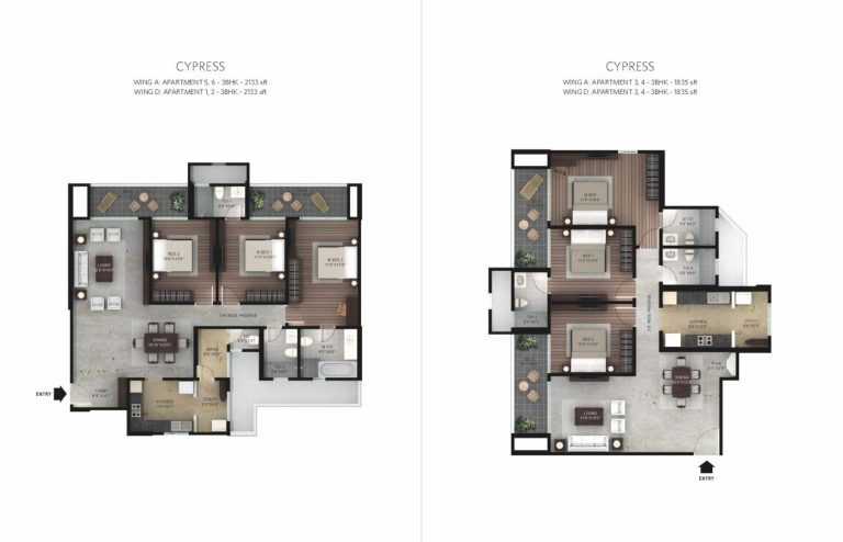 Cypress 3 BHK – 2133 – Hiranandani Devanahalli