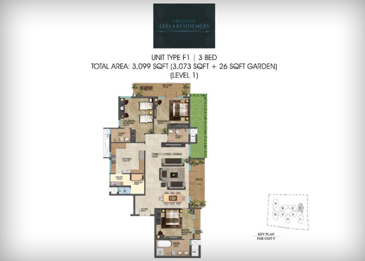3BHK – 3099 – Prestige Leela Residences