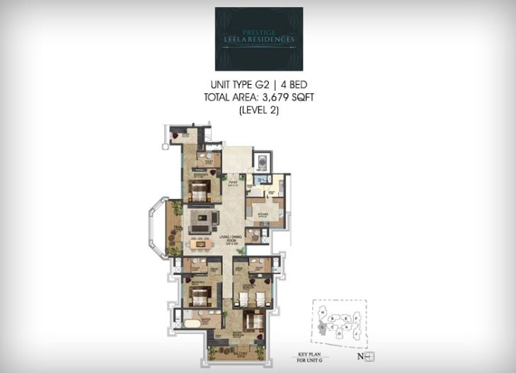 4BHK – 3679 – Prestige Leela Residences
