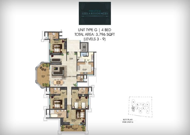 4BHK – 3796 – Prestige Leela Residences