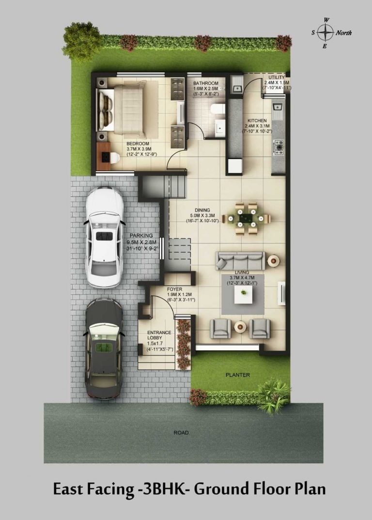 East Facing 3 BHK Ground CasaGrand Esmeralda