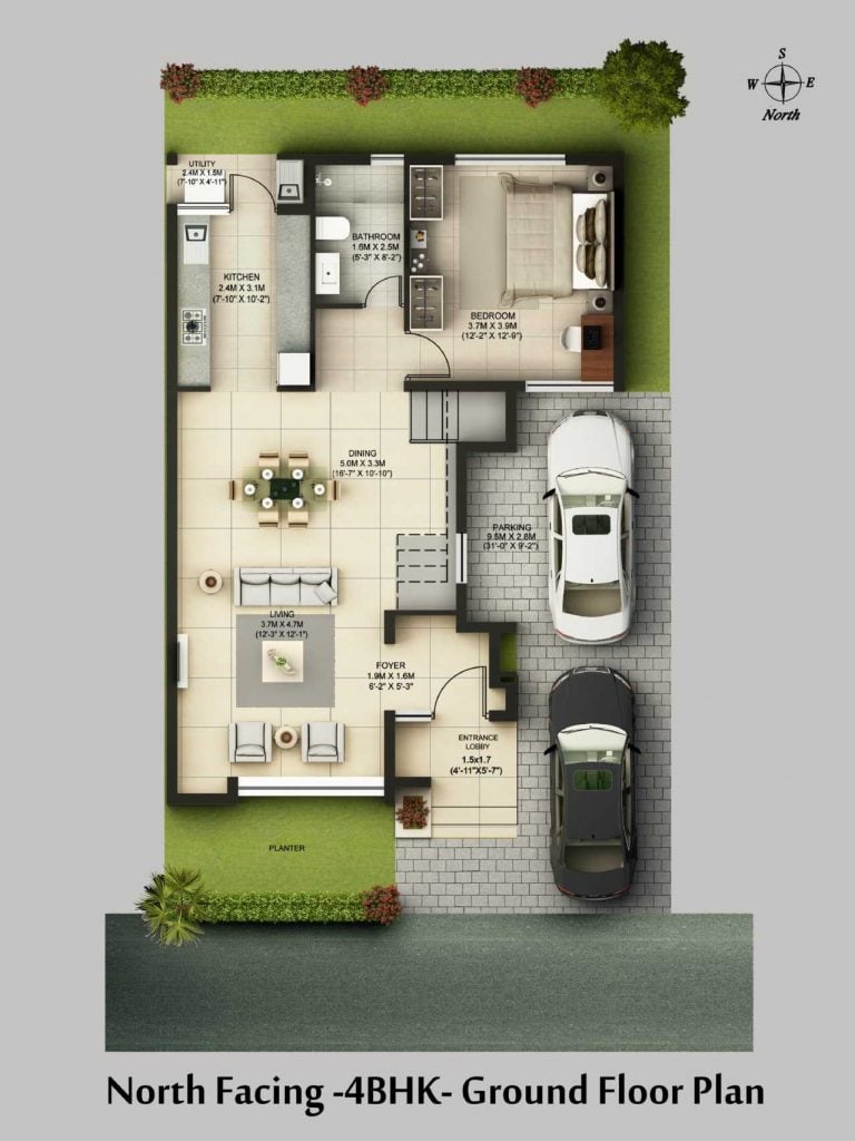 North Facing 4 BHK Ground CasaGrand Esmeralda