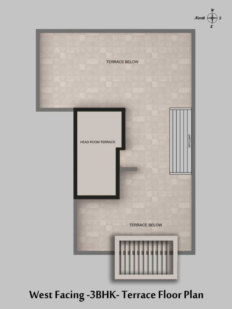 West Facing 3 BHK Terrace CasaGrand Esmeralda