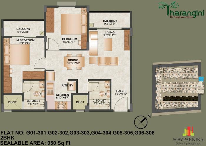 2-bhk-950-sowparnika-tharangini