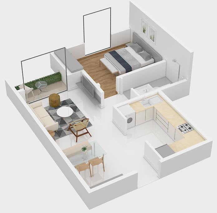 1 BHK 3D – Assetz Here & Now