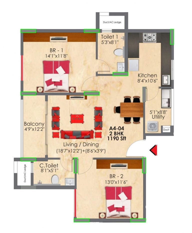 2-bhk-1190-snn-raj-greenbay