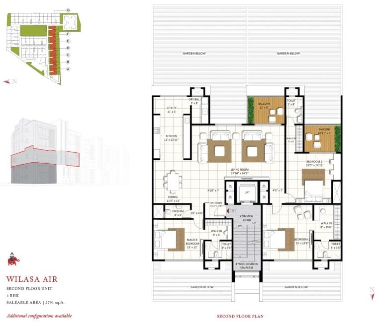 3 BHK – 2791 – 2nd Floor – Pride Wilasa