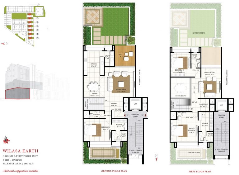 3 BHK – 2883 – Ground & First – Pride Wilasa