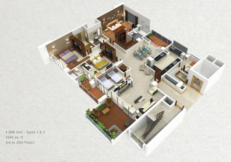 4 BHK – 3560 – Valmark Apas