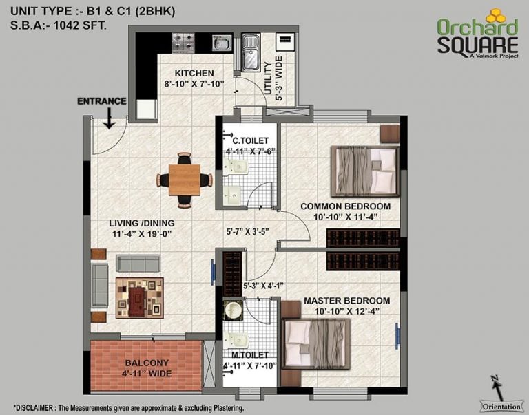 2 BHK – B1 – 1042 – Valmark Orchard Square