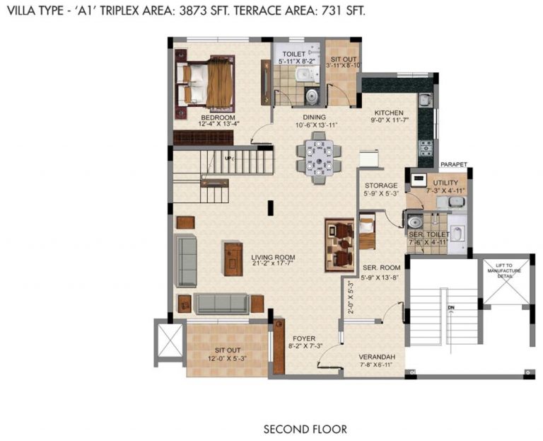 4 BHK – A1 – 3873 – 2nd – Valmark CityVille