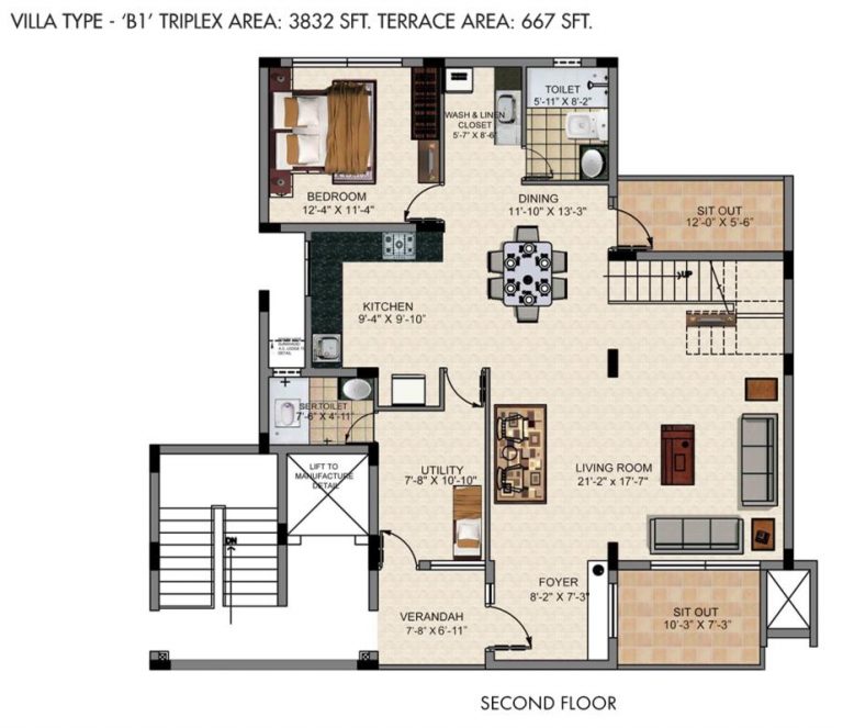 4 BHK – B1 – 3832 – 2nd – Valmark CityVille