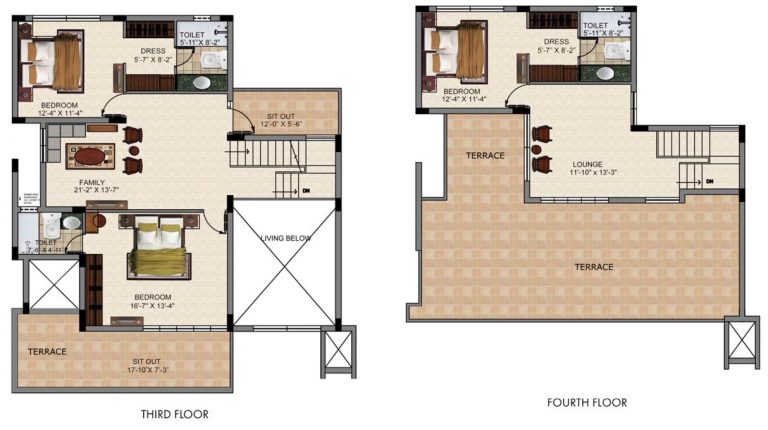 4 BHK – B1 – 3832 – 3rd,4th – Valmark CityVille
