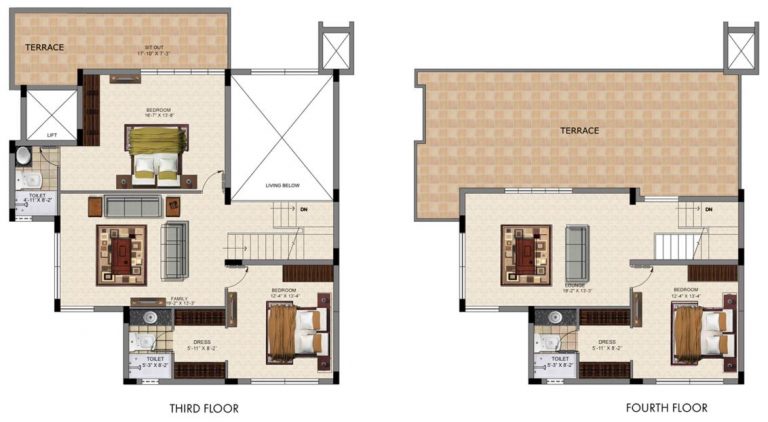 4 BHK – D1 – 3891 – 3rd,4th – Valmark CityVille