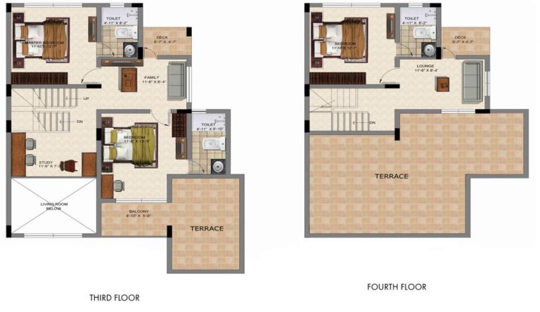4 BHK – E1 – 2825 – 3rd,4th – Valmark CityVille