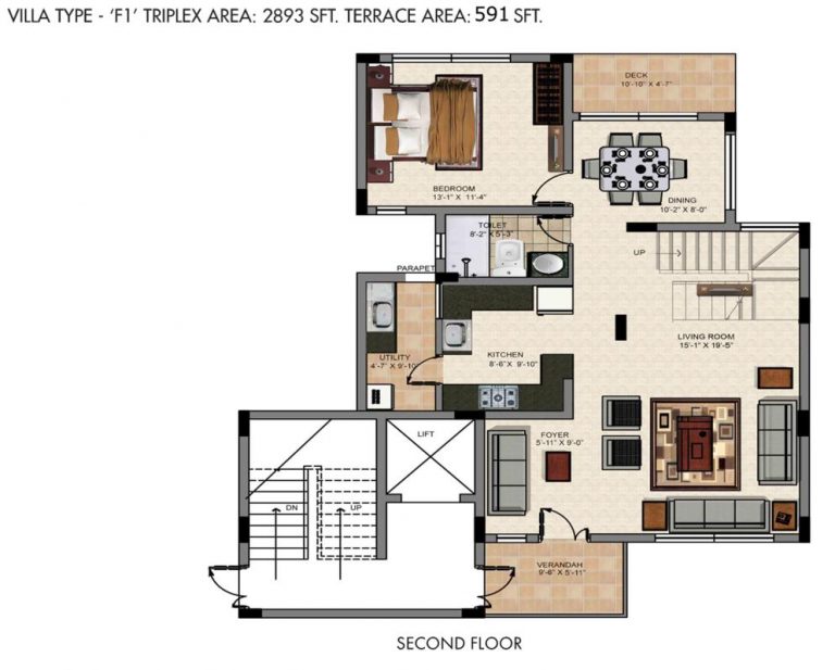 4 BHK – F1 – 2893 – 2nd – Valmark CityVille