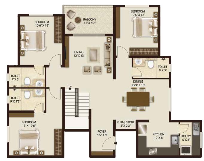 5 BHK – Third Floor – Legacy Salvador