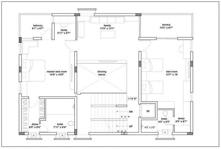 60×40 – First Floor – RBD Stillwaters Villas