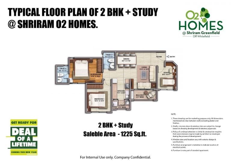 2.5 BHK – Shriram Greenfield O2 Homes