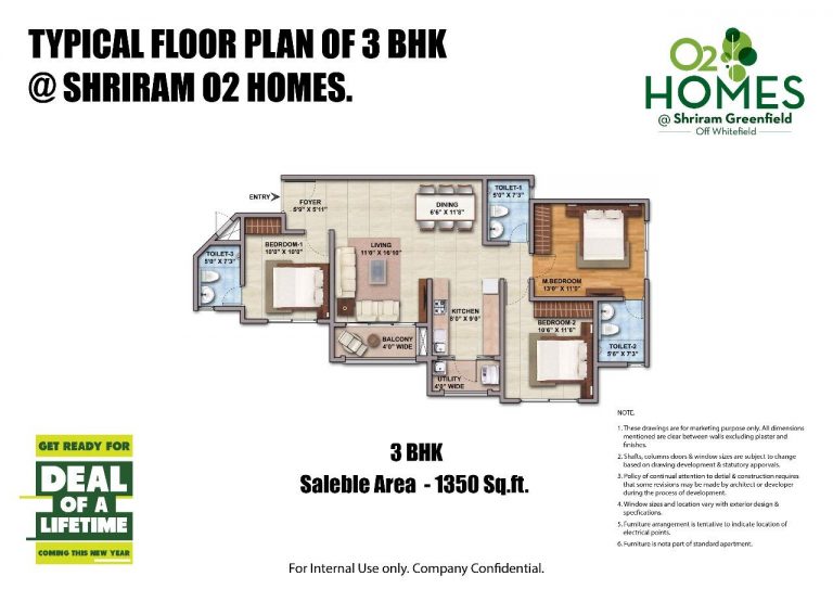 3 BHK – Shriram Greenfield O2 Homes