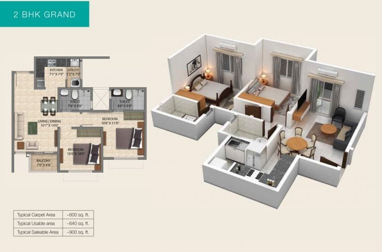 2 BHK Grand Plans – Provident Park Square