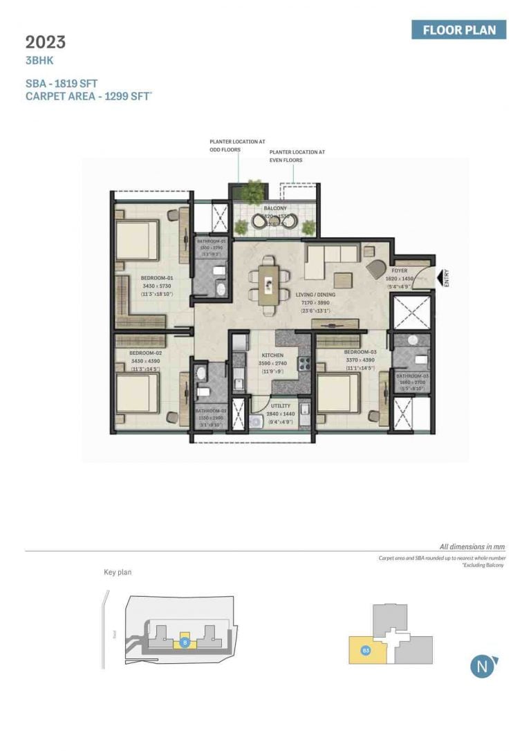 Sobha Forest Edge Floor Plan 1819