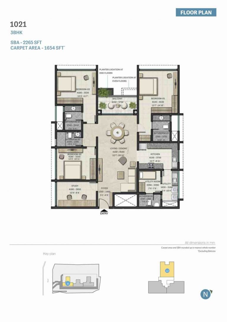 Sobha Forest Edge Floor Plan 2265