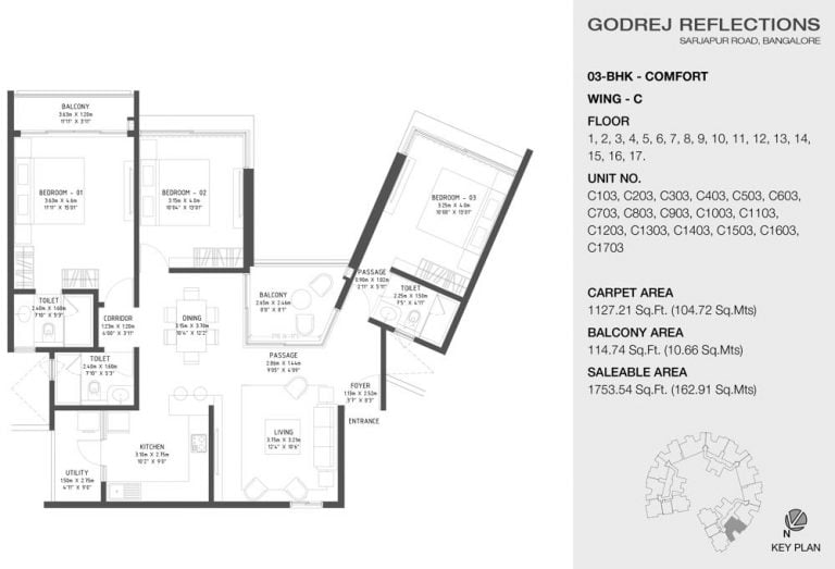 3 BHK Comfort – 1753 – Godrej Reflections