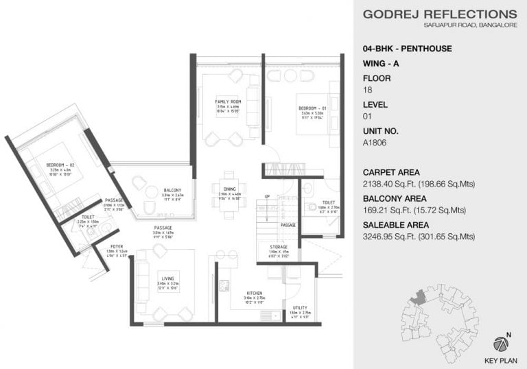 4 BHK Penthouse – 3246 A – Godrej Reflections