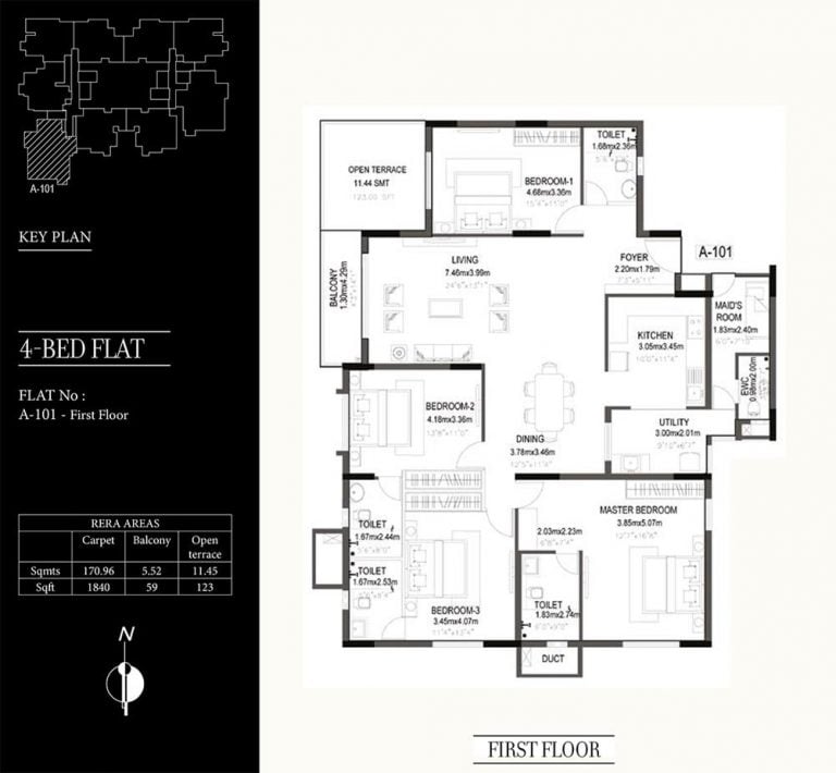 4 BHK – 2022 – Kolte Patil 24K Grazio Floor Plans