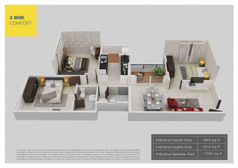 Provident Northern Destiny 3 BHK Comfort Plan