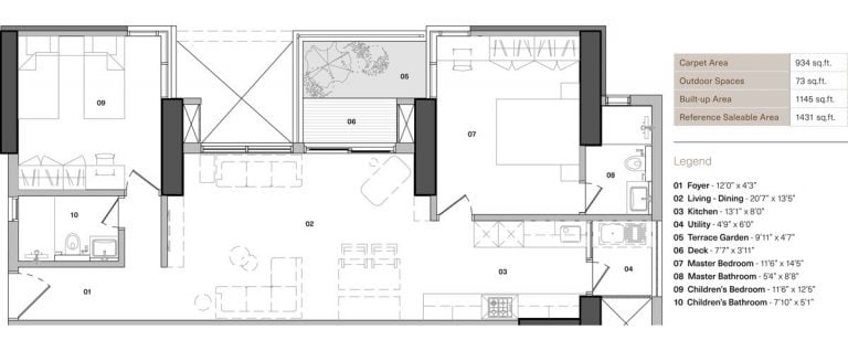 2 BHK – U10-V1x – Total Environment In That Quiet Earth Hennur Road