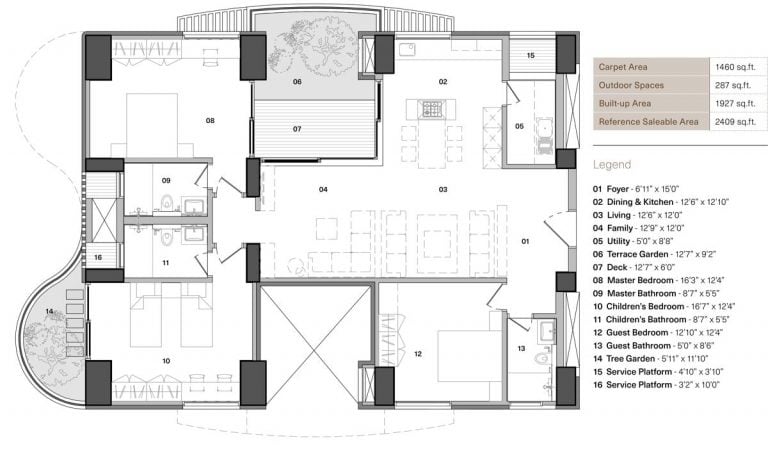 3 BHK – H 20-V1a – Total Environment In That Quiet Earth Hennur Road