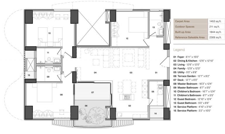 3 BHK – H 20-V1b – Total Environment In That Quiet Earth Hennur Road