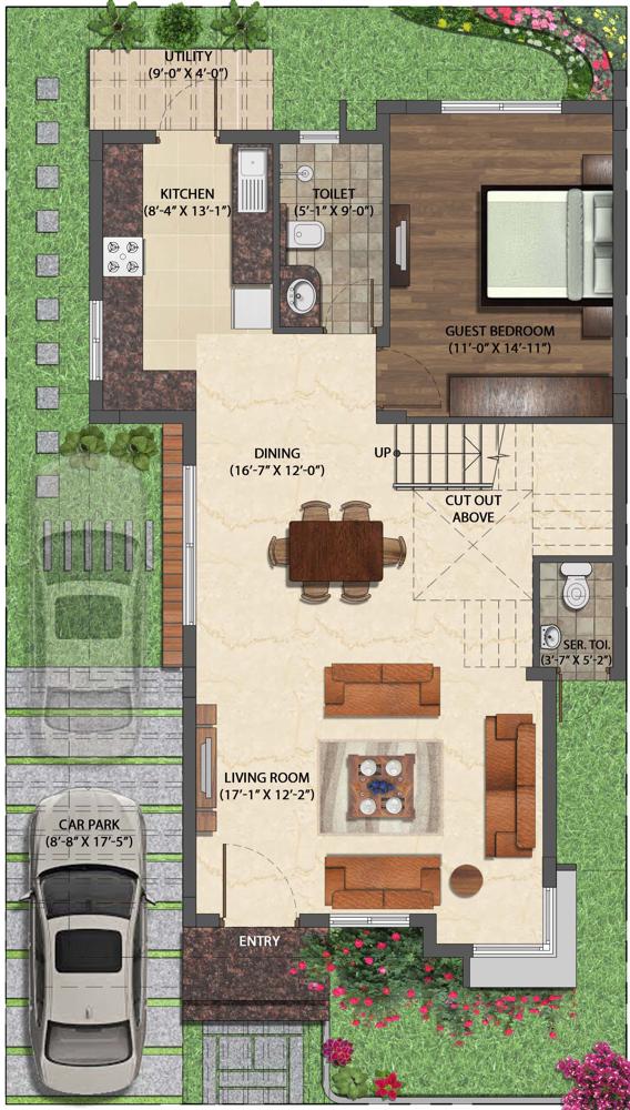 Jasmine 30×50 GroundFloorPlan Left NVT Mystic Garden