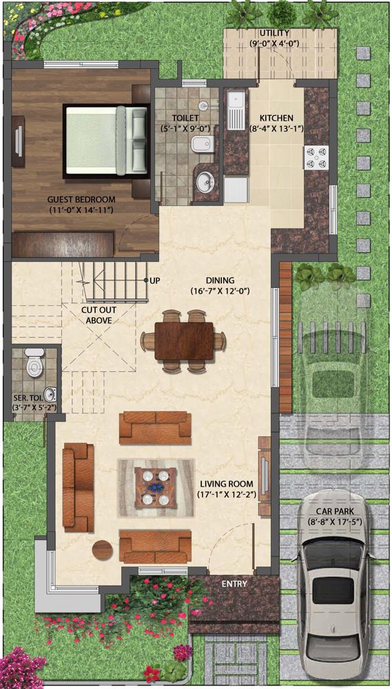 Jasmine 30×50 GroundFloorPlan Right NVT Mystic Garden