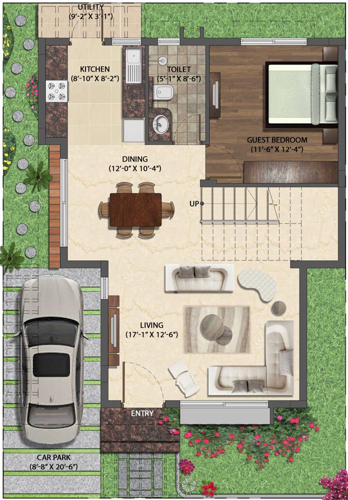Lilac 30X40 GroundFloorPlan Left NVT Mystic Garden