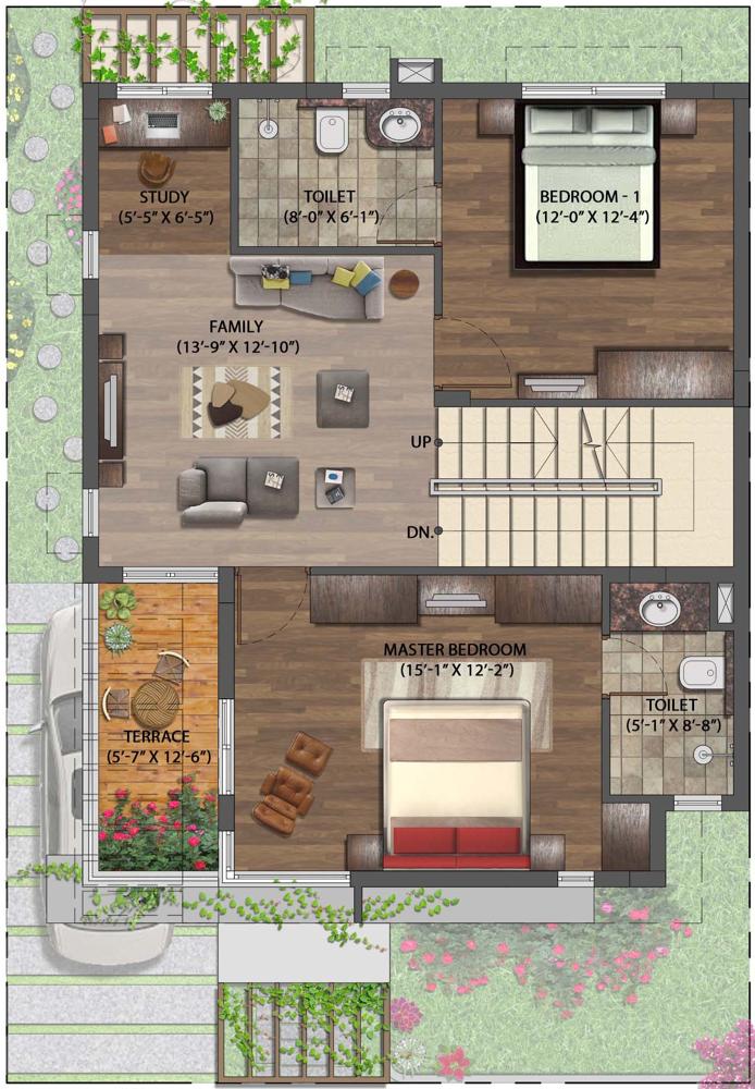 Lilac 30×40 FirstFloorPlan Left NVT Mystic Garden