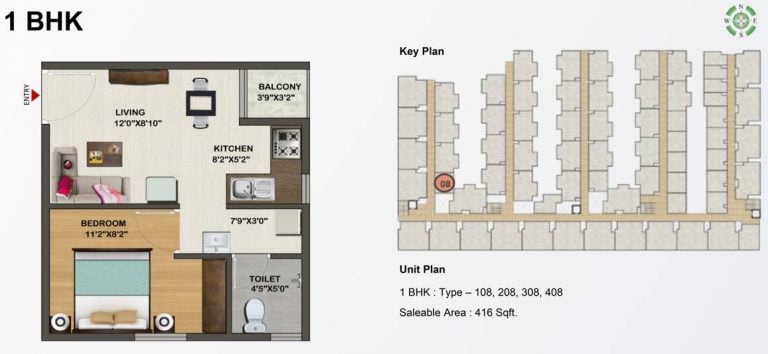 1 BHK – 416 Sowparnika Indraprastha