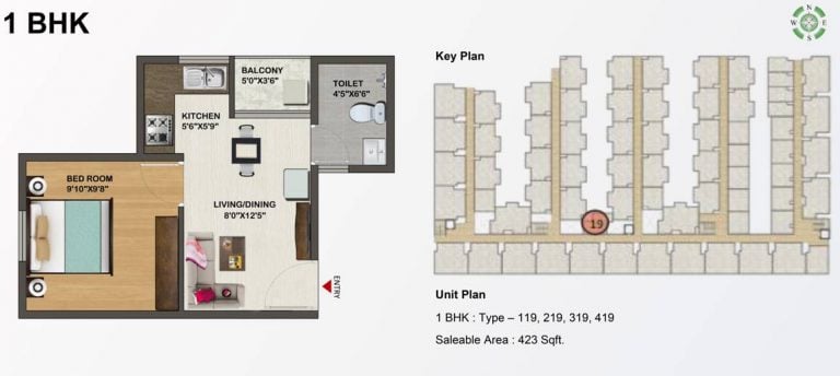 1 BHK – 423 Sowparnika Indraprastha