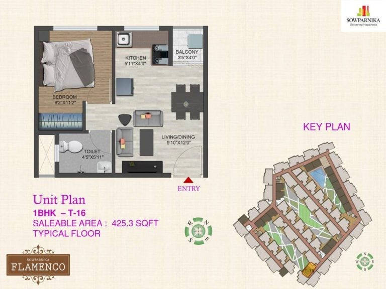 1 BHK – 425 Sowparnika Flamenco