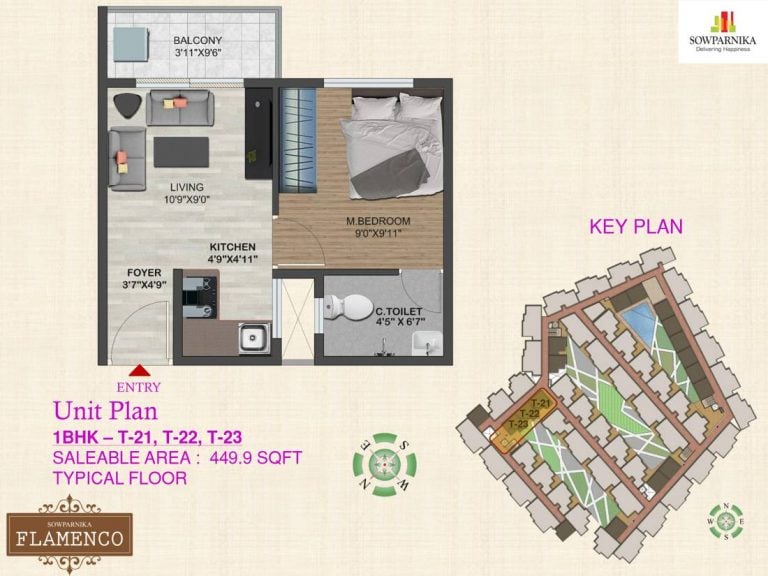 1 BHK – 449 Sowparnika Flamenco