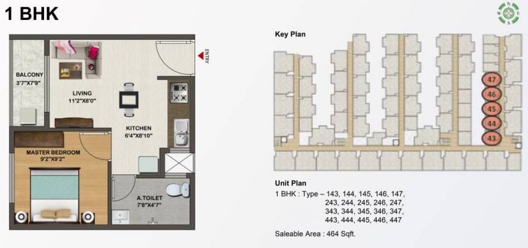 1 BHK – 464 Sowparnika Indraprastha