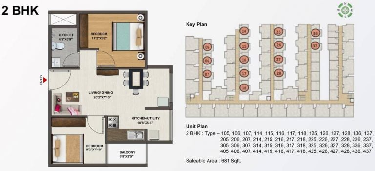 2 BHK – 681 Sowparnika Indraprastha