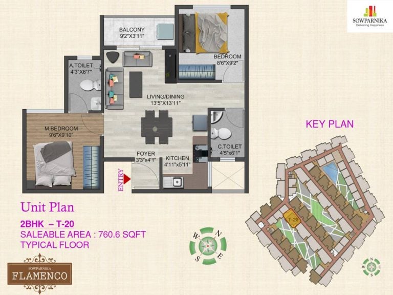 2 BHK – 760 Sowparnika Flamenco